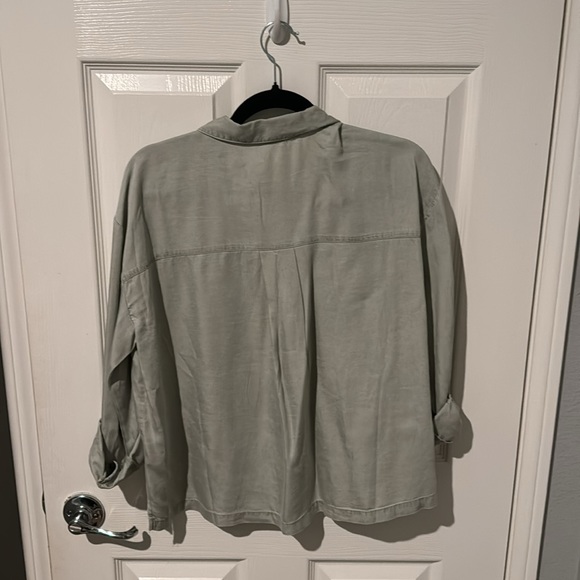 NWT Jane + Delancey button up blouse size small in greenish grey - Picture 2 of 5
